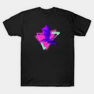 Neon Dragon Vaporwave Synthwave Cyberpunk T-Shirt